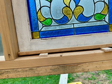 Mosaic of images showing features of a home-built greenhouse.