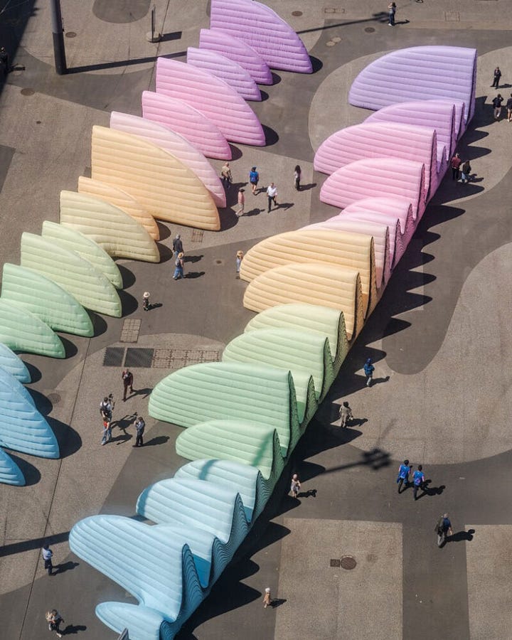Claudia Comte's 52-metre inflatable sound sculpture