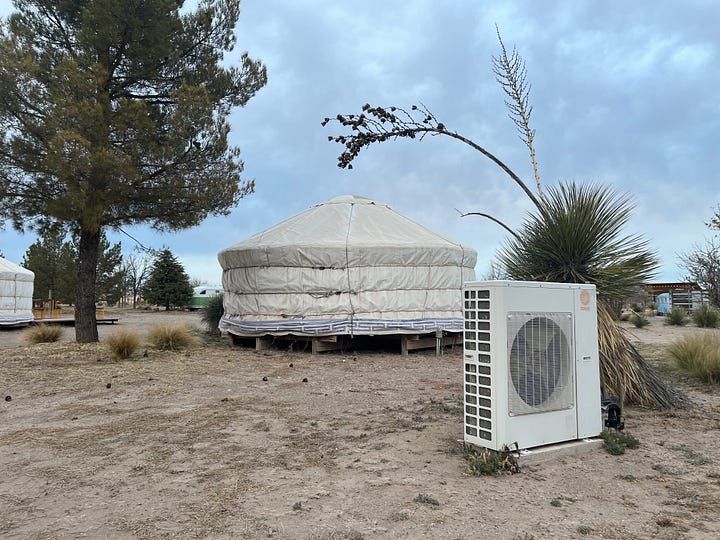 Handsome yurt, handsome heat pump.