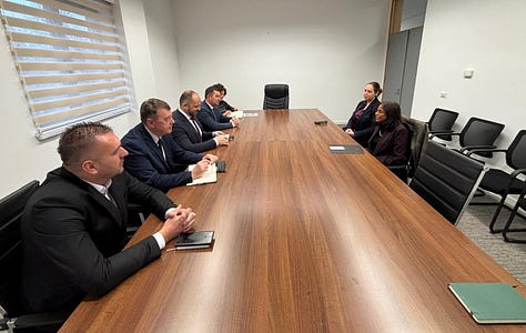A U.S. diplomatic meeting in northern Kosovo with Serbian List officials, photographed without Kosovan or American state symbols, transforming “engagement” into a visual erasure of sovereignty and accountability.