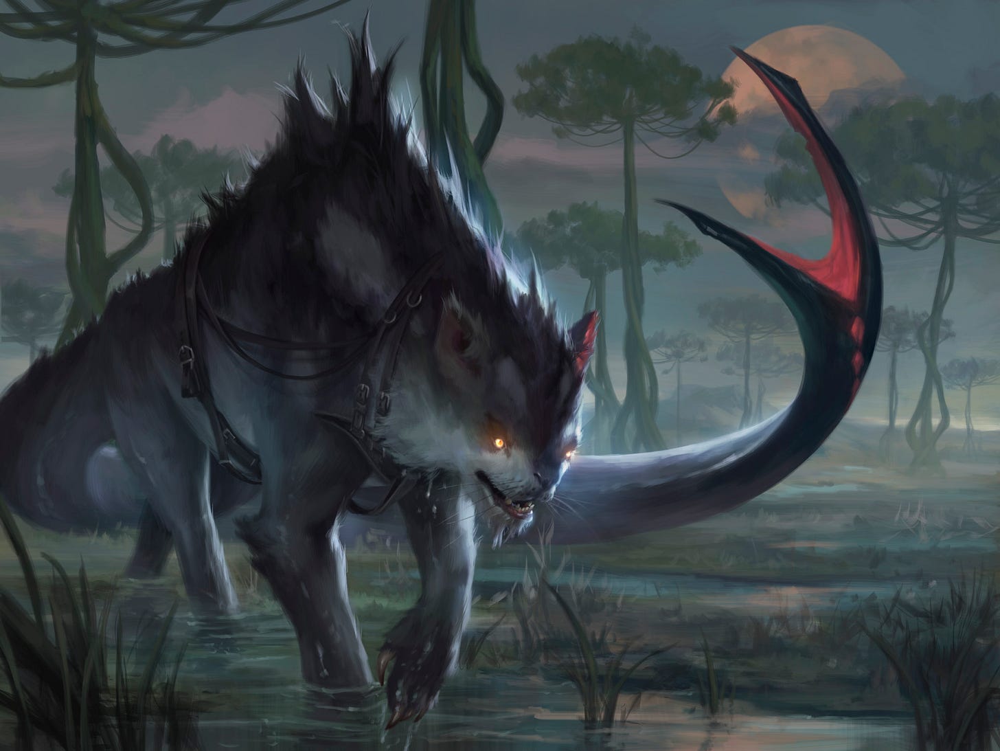 Ukkima, Stalking Shadow - Commader 2020 MtG Art