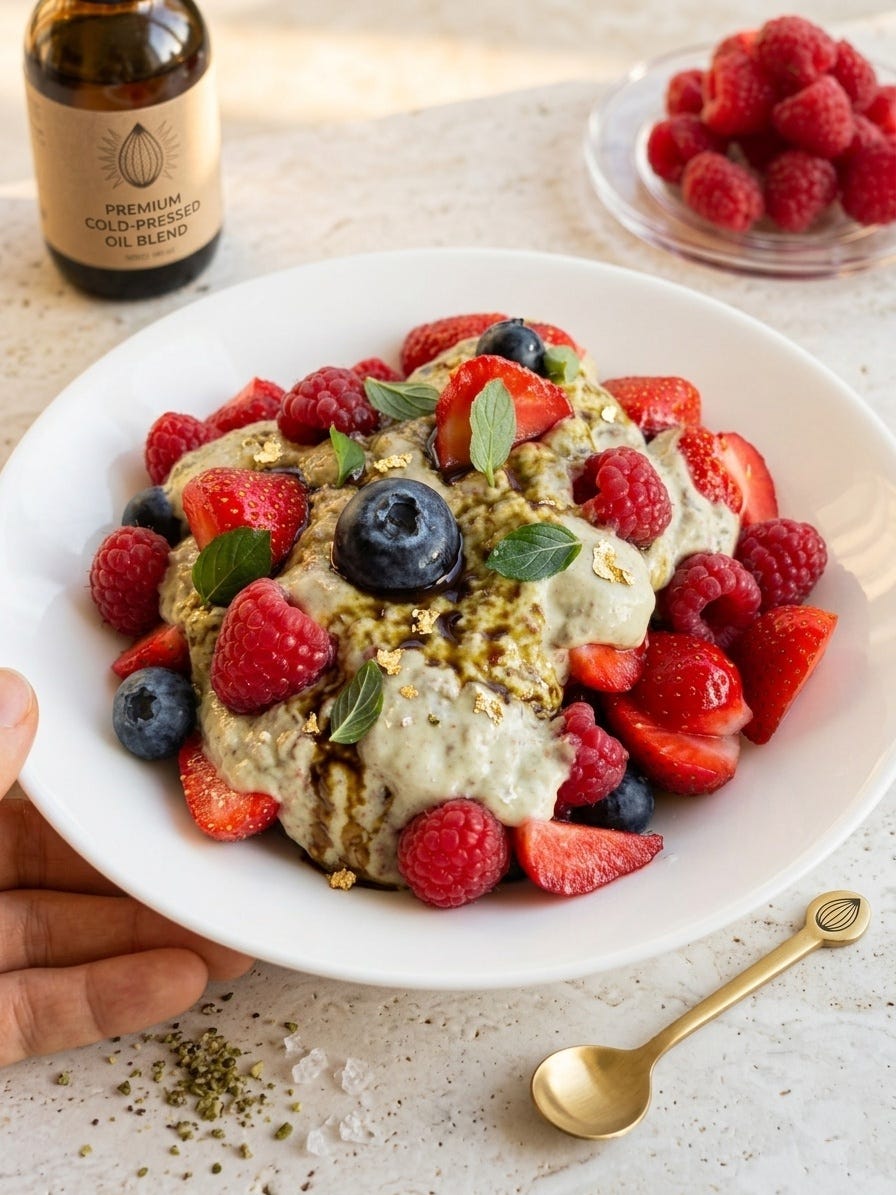 colorful dessert with raspberries, strawberries and blueberries