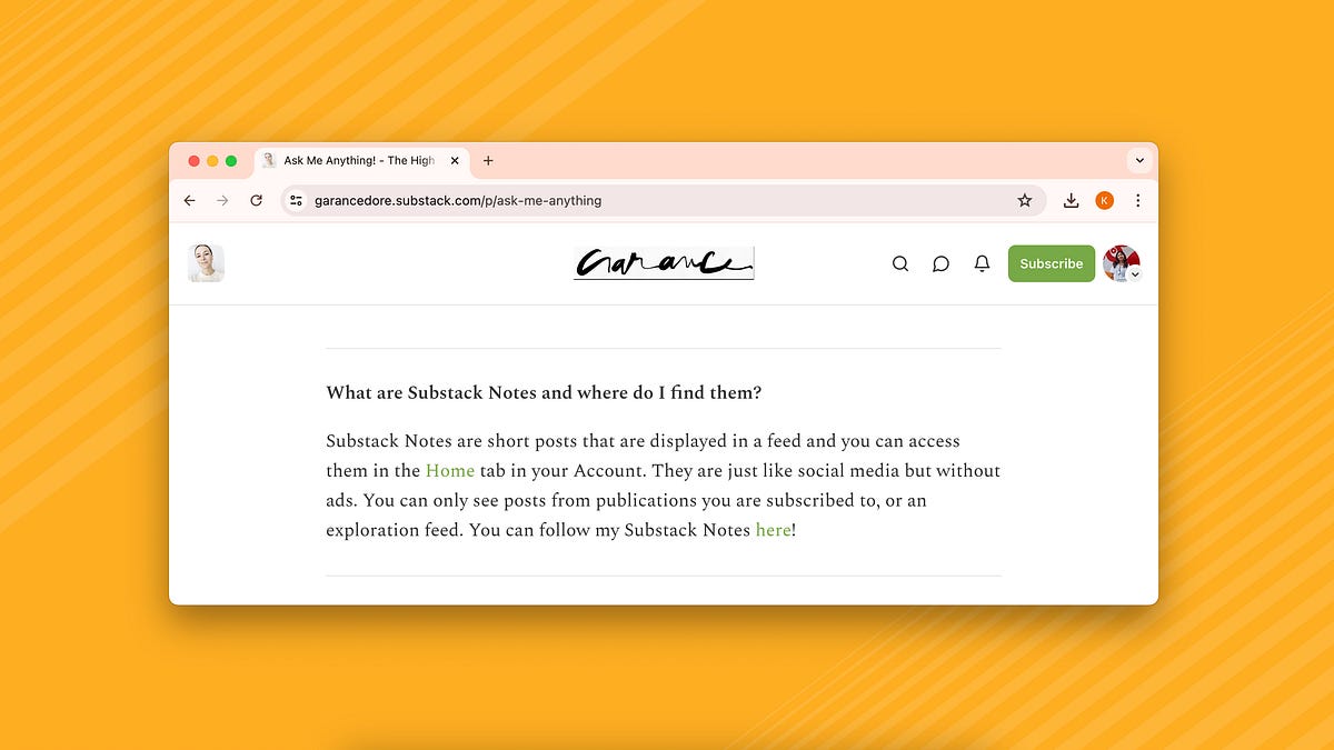 Getting started with Notes - On Substack