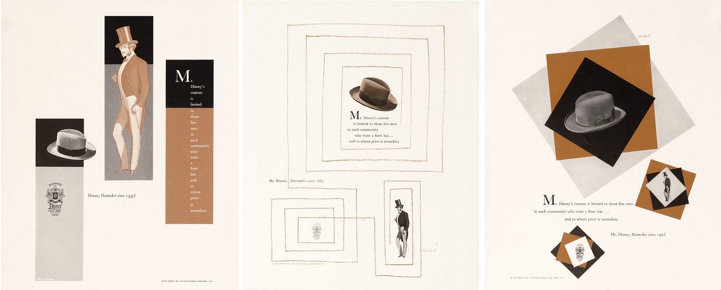 Disney Hats - Magazine Ad (Set of 3)