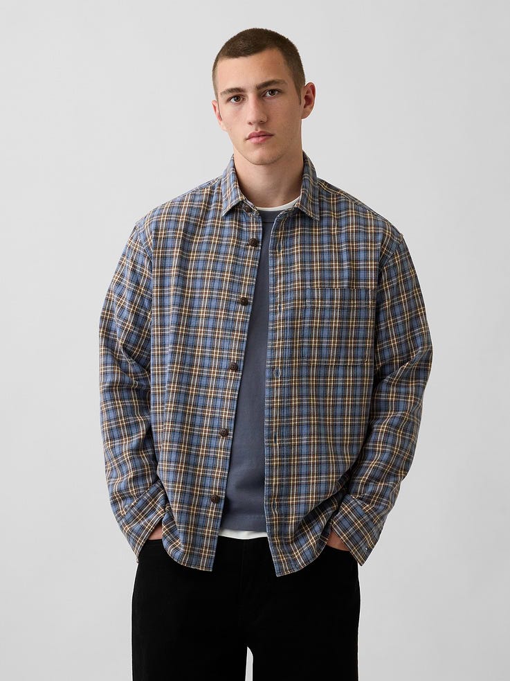 Image number 1 showing, Sunwashed Twill Relaxed Plaid Shirt