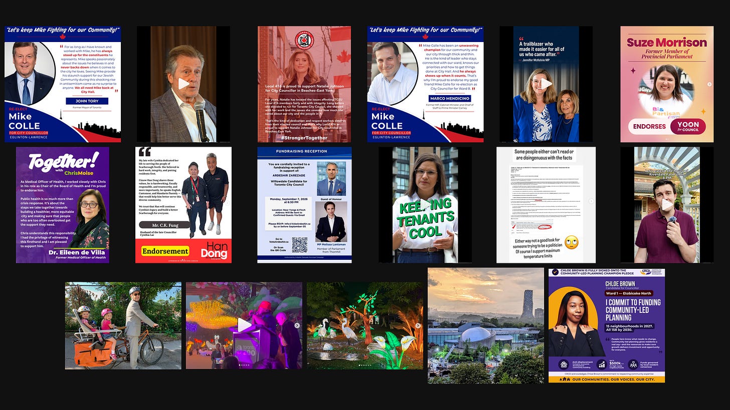 A collage of instagram posts from the past week made by Council candidates A collage of instagram posts from the past week made by Council candidates