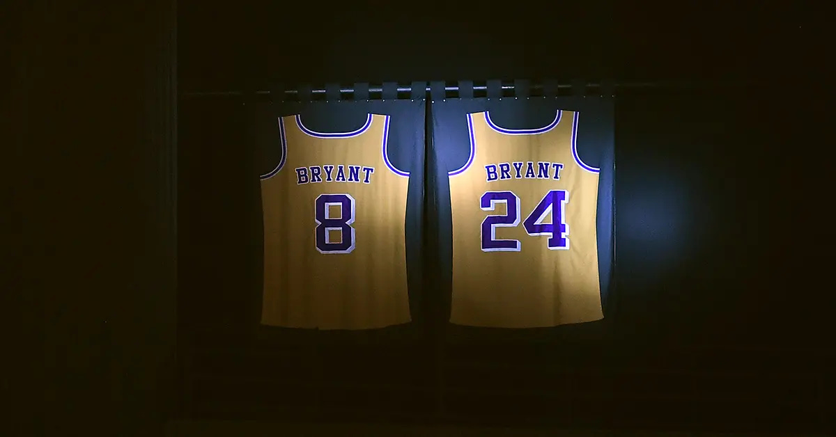 Kobe Bryant retired jerseys number 8 and number 24