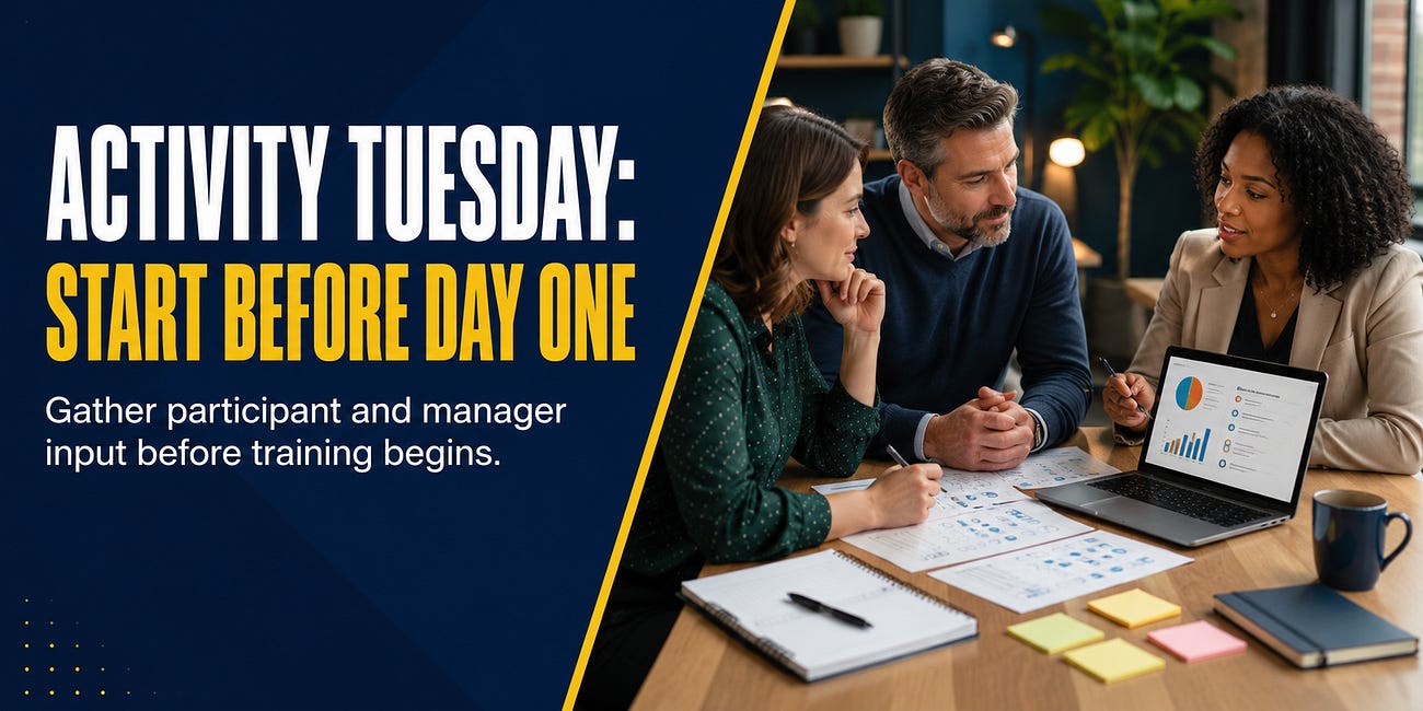Activity Tuesday: Start Before Day One