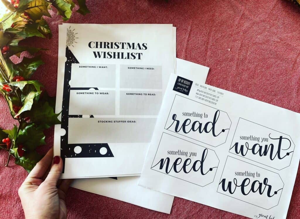 4 Gifts for Christmas :: Printable Wish List + Gift Tags