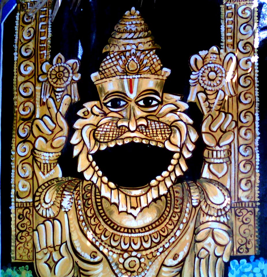 File:A 21th Century Painting of Mangalagiri Narasimha.jpg - Wikimedia  Commons