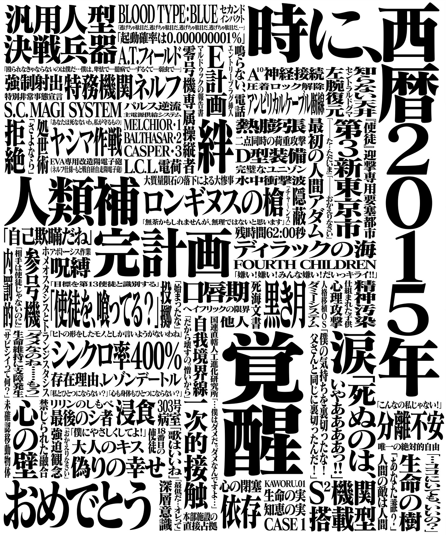 Examples of the typography from Neon Genesis Evangelion Examples of the typography from Neon Genesis Evangelion
