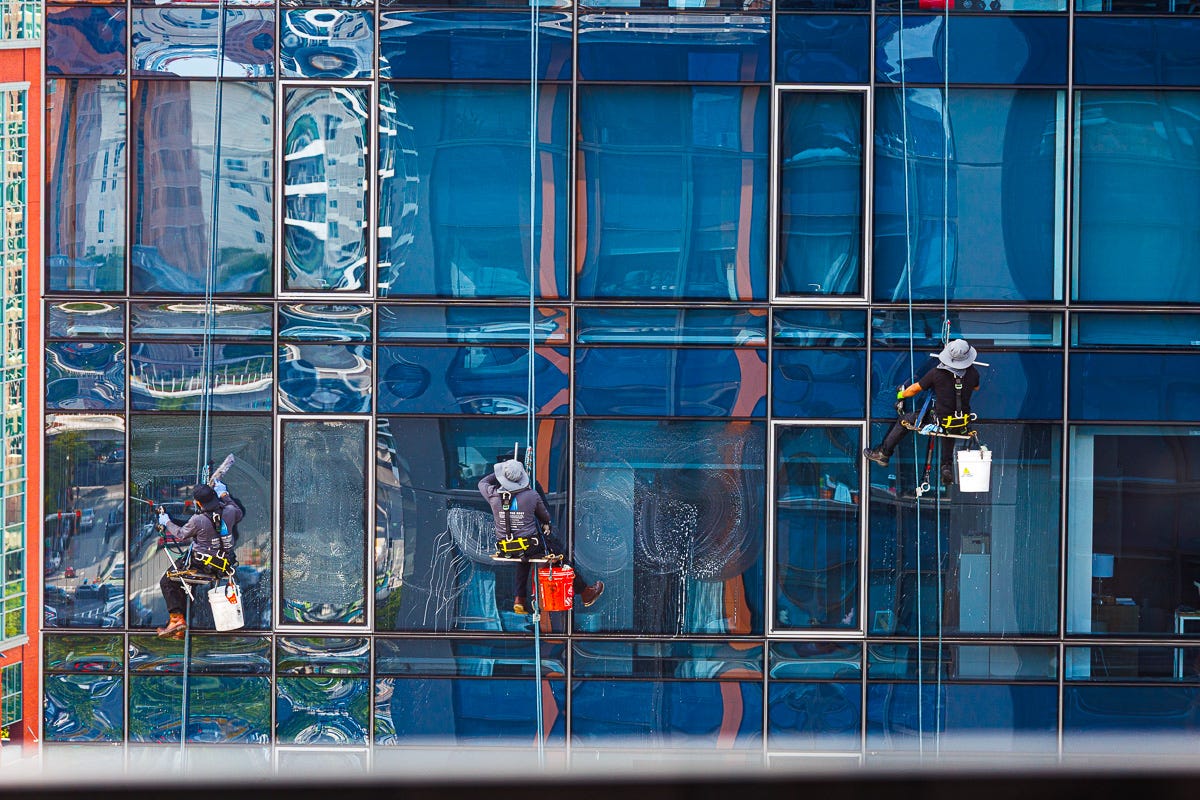 Clean and sharp shot from the balcony showing building surface.