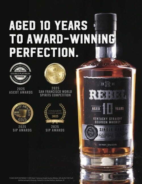 Bardstown, Kentucky-based Rebel Bourbon announced the annual release of award-winning Rebel 10-Year Single Barrel Bourbon. Aged for a full decade, Rebel 10-Year is bottled one barrel at a time – a process that creates a rich and rebellious flavor profile unique to each barrel. Bottled at 100 proof (50% ABV), a limited allocation of 2,600 (6-in) cases of 750mL bottles arrive on shelf this month at a minimum suggested retail price of $99.99.