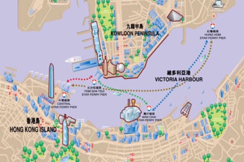 Star Ferry route - Hong Kong
