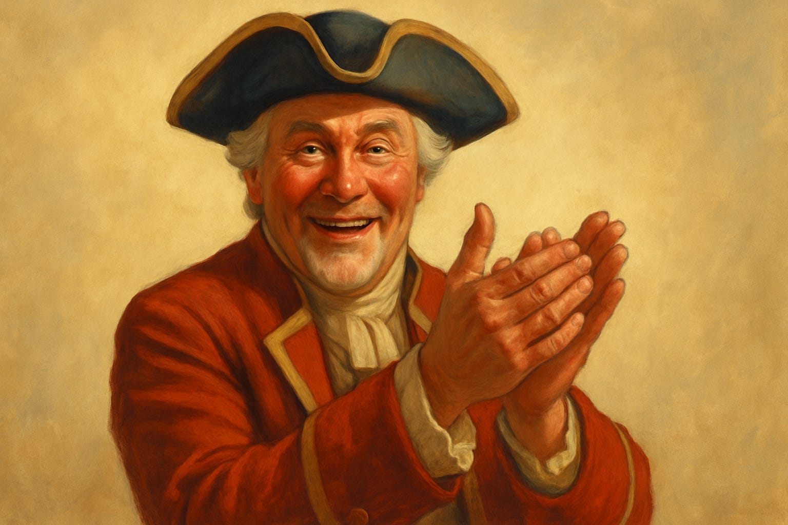 Town crier applauding the Chaska protesters