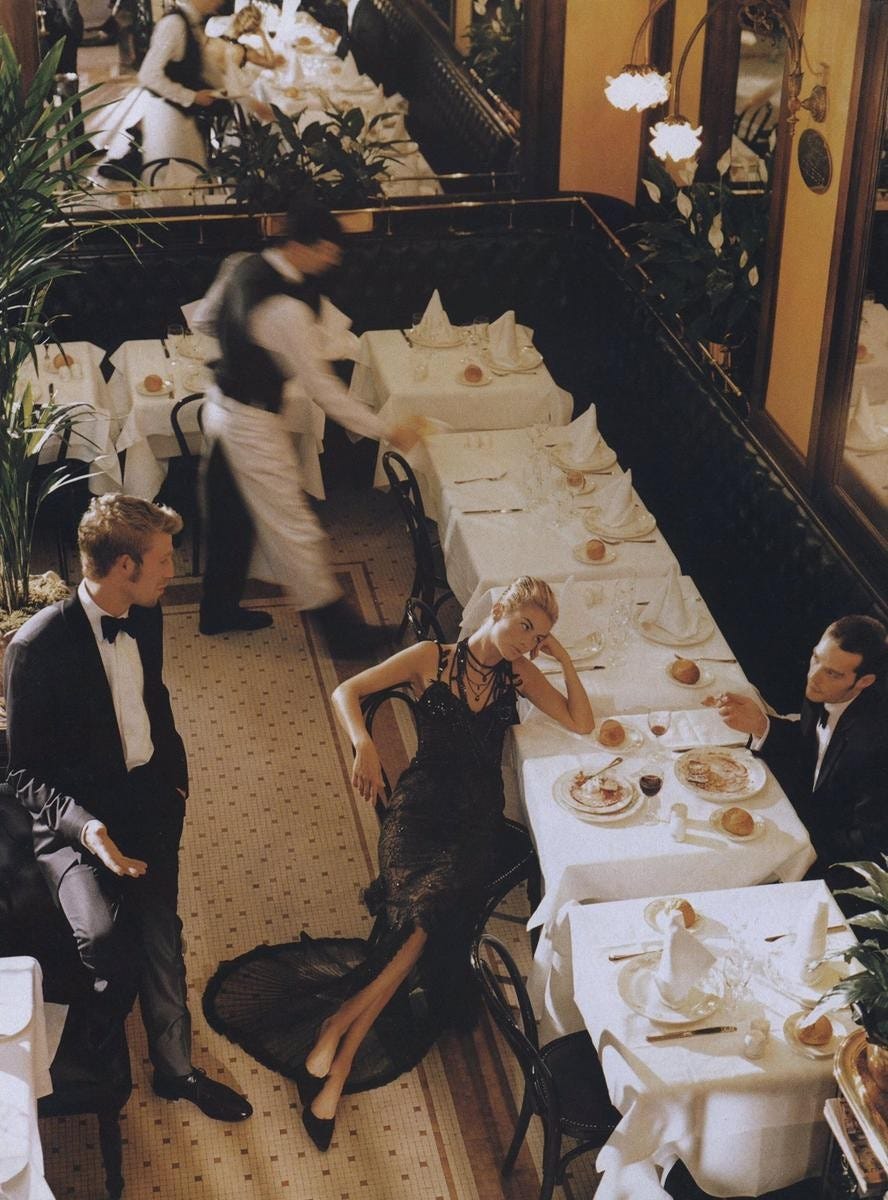 An image added by commuter.ny on Mar 07, 2025. May present: steven meisel restaurant, steven meisel, vogue, restaurant.