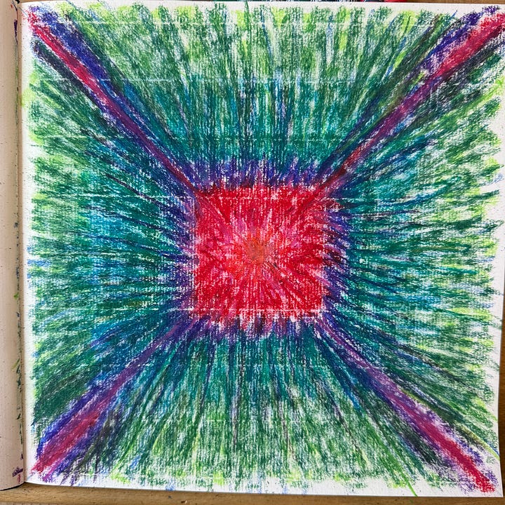 Mixed media sketches, copyright 2025, Wren Allen.