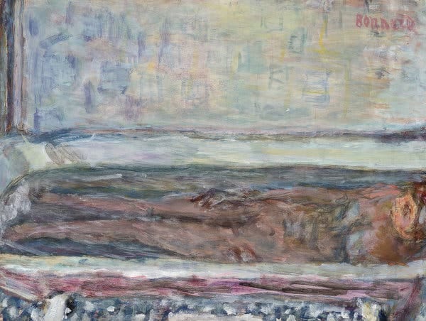 Pierre Bonnard’s “Nude in the Bath,” watercolor and gouache, ca. 1940.