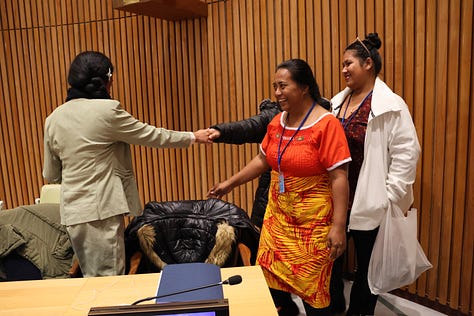 Delegates from Kiribati present evidence at the United Nations