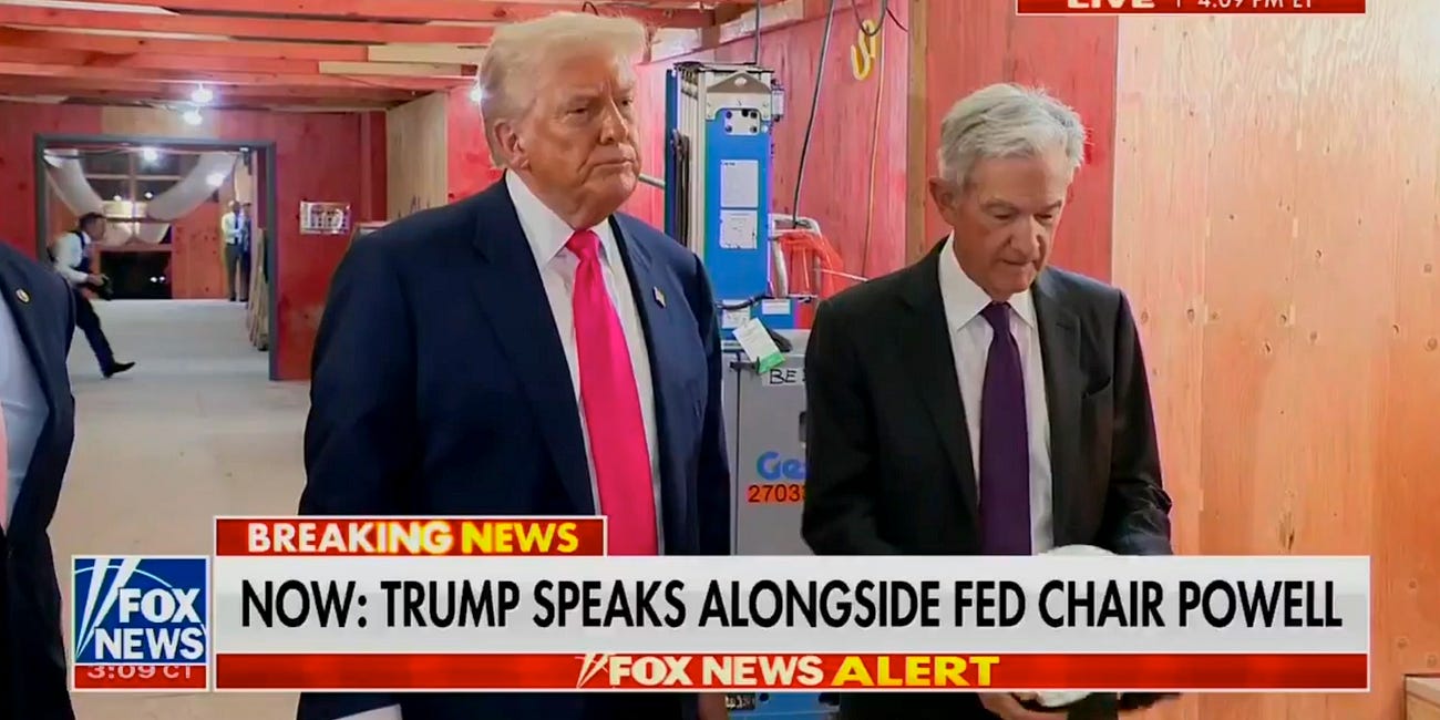 END THE FED (& THE IRS): Trump Pays Federal Reserve Chair Powell A Visit At His $3.1 Billion Job Site