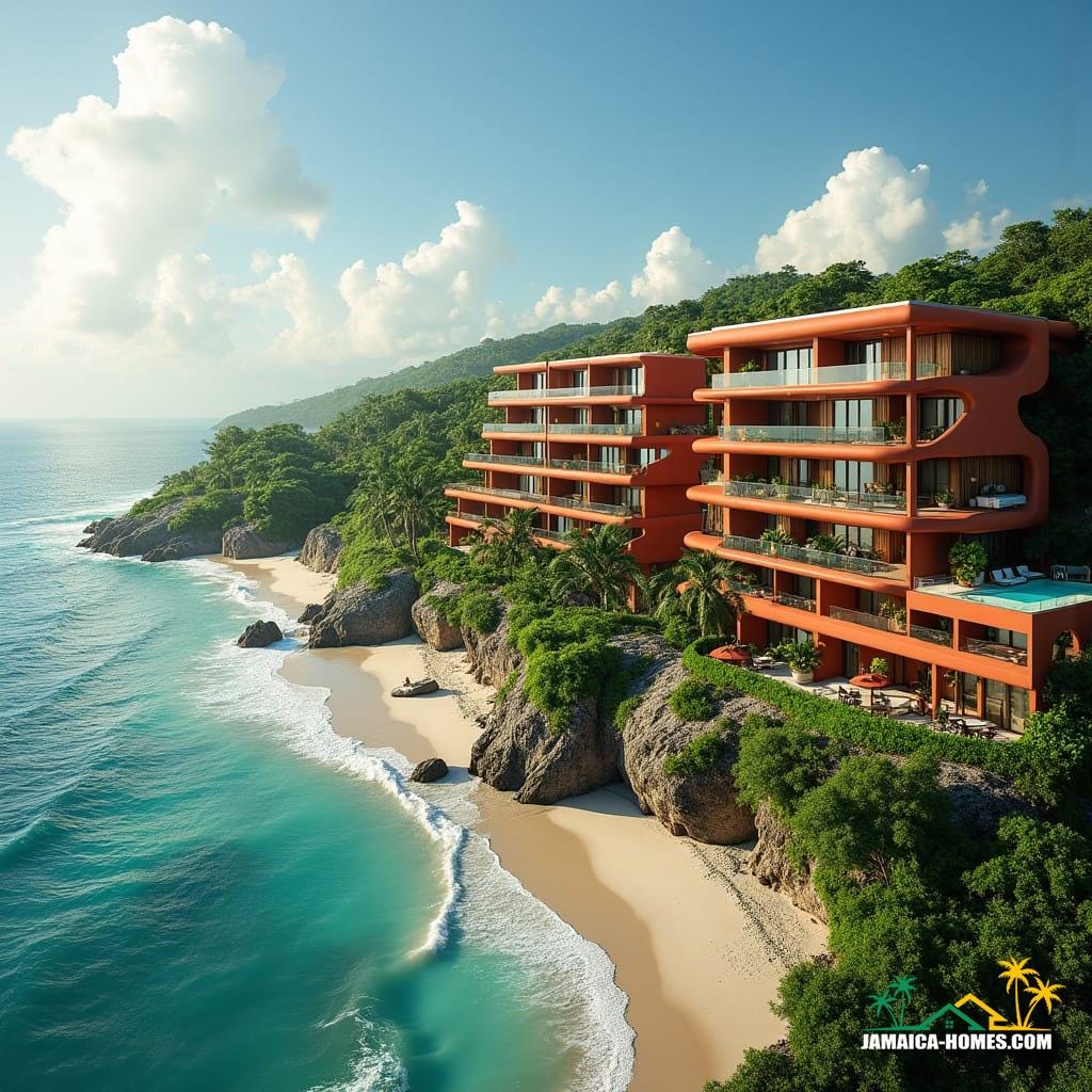 Design of a beachfront condominium complex in Treasure Beach, Jamaica, with a laid-back vibe that reflects the coastal lifestyle