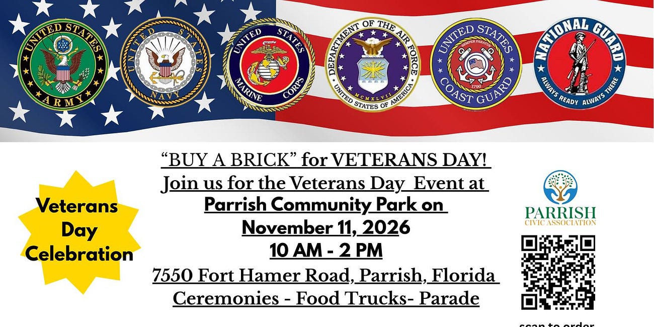 Parrish Civic Association Launches Veterans Day “Buy a Brick” Campaign
