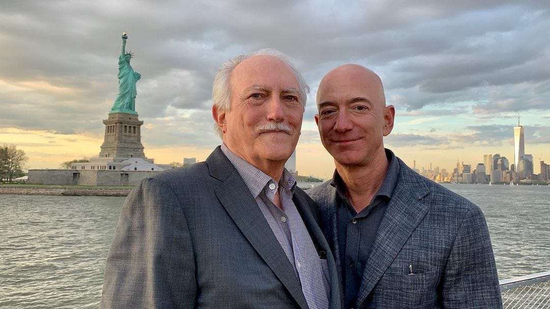 Watch a tearful Jeff Bezos celebrate his immigrant father: 'Could not have  had a better role model' – GeekWire