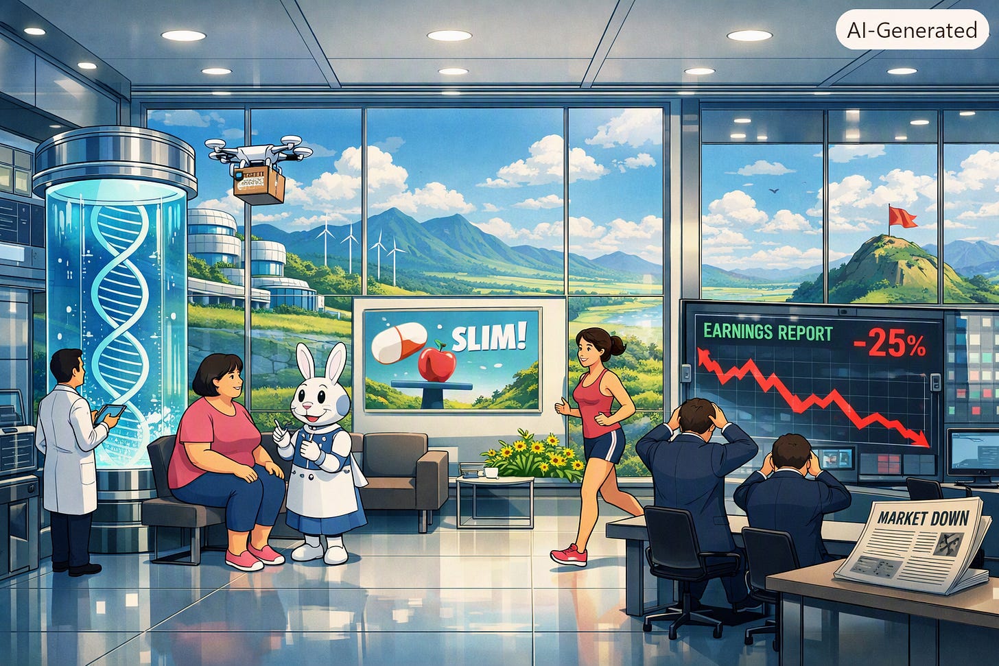Modern indoor Ghibli biotech