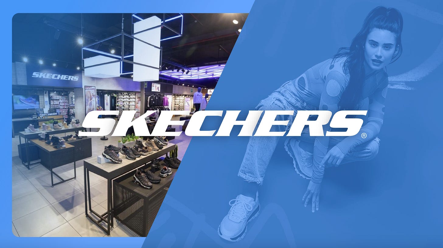 A blue and white photo of a shoe store

Description automatically generated