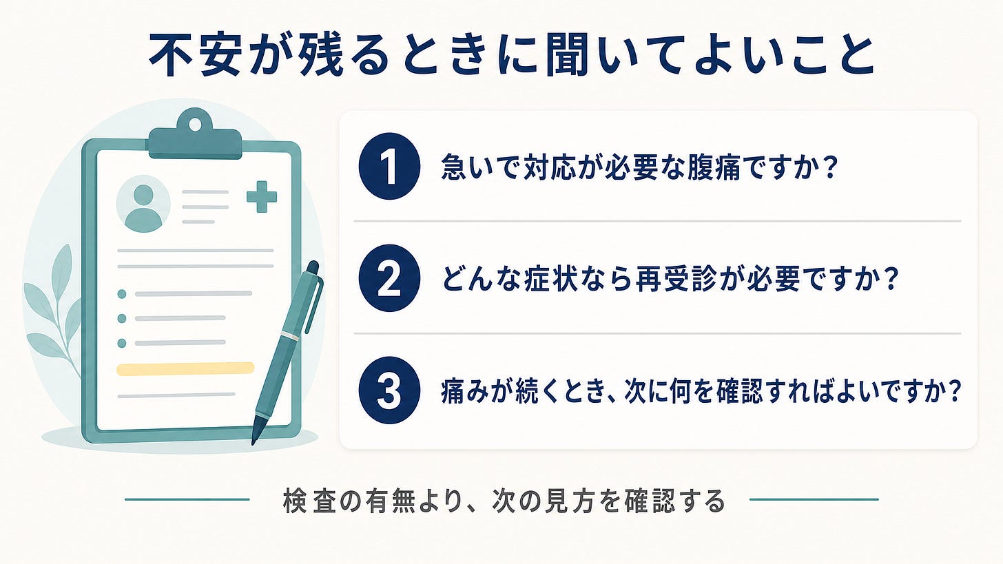 不安が残るときに聞いてよいこと