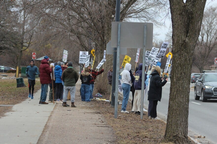 Vermonters rally at protests in Burlington and South Burlington following ICE raid | Vermont Public Vermonters rally at protests in Burlington and South Burlington following ICE raid | Vermont Public