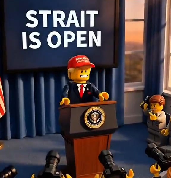 Iran's new Lego viral video exposes how Trump manipulates the oil/stock market with his tweets to enrich himself through insider trading.