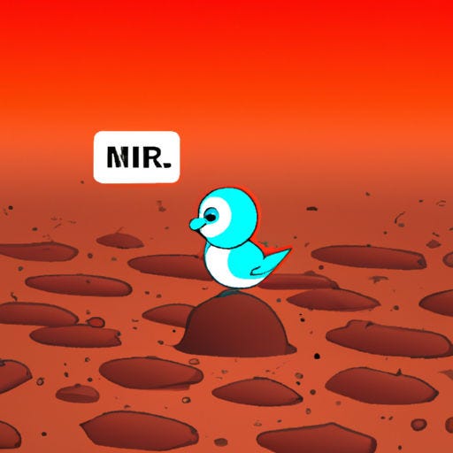 Prompt: twitter bird on mars
