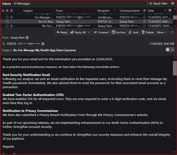 MMH’s reply to the source listing password resets, 2FA for impacted users and a Privacy Breach Notification MMH’s reply to the source listing password resets, 2FA for impacted users and a Privacy Breach Notification