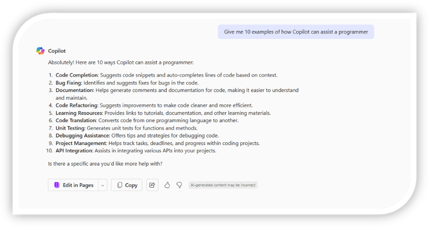 An image showing Copilot brainstorming ideas for an article. The image includes a list of potential topics and ideas. An image showing Copilot brainstorming ideas for an article. The image includes a list of potential topics and ideas.
