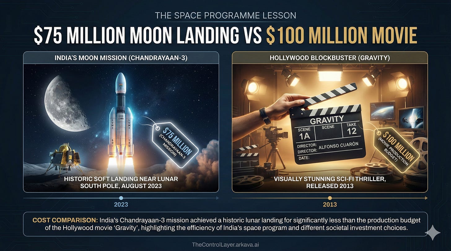 Cost comparison between moon landing and movie production