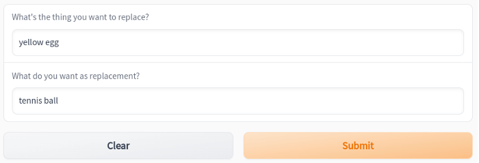 Screenshot of the replacement text descriptors