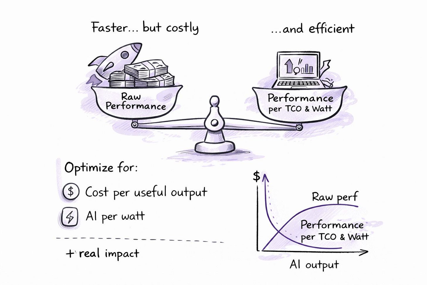 Tokens rely on compute performance efficiency (image generated by GAI tools)