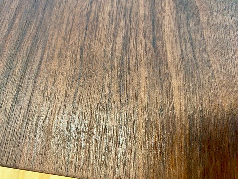 Adding stain transforms the wood. Then I saw flaws that I needed to go back and correct before adding the finishing touches.