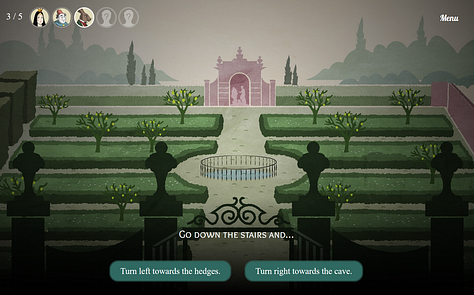 A visual novel in a Medici Villa