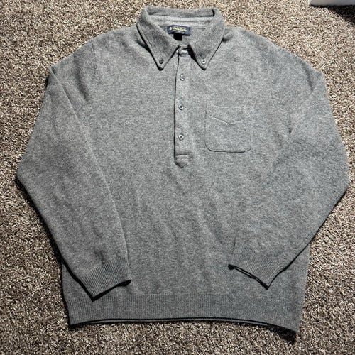 Brooks Brothers Sweater Womens XL Gray Long Sleeve Lambswool Knit Top - Picture 1 of 5