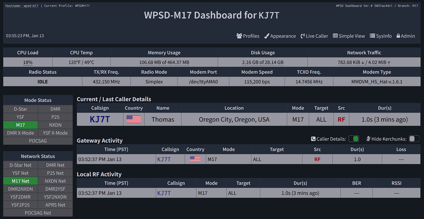 M17 hotspot is functioning again