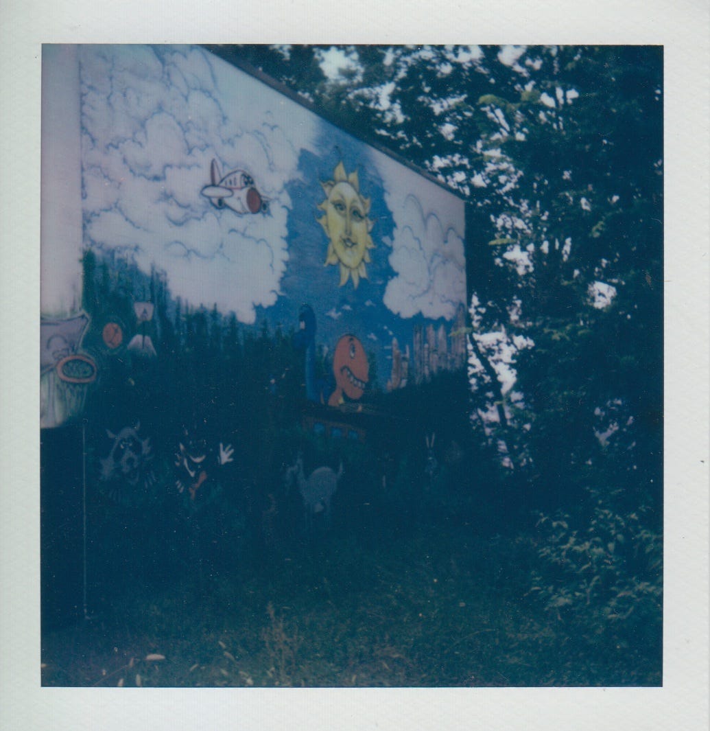 Polaroid of the mural on the Arlington Rec Center