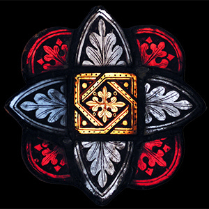 French, 13th century Colored glass, paint, and lead Gilbreath-McLorn Museum Fund (2005.11) Height and width: 15.5 cm Additional images may be viewed in Argus