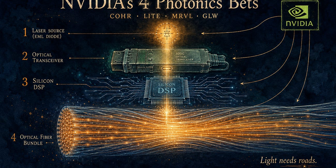 Coherent, Lumentum, Marvell, and Now Corning: NVIDIA’s 4 Photonics Bets and the Path of Light