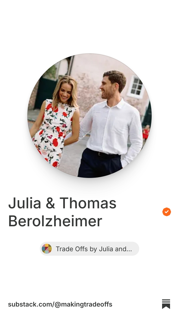 Julia & Thomas Berolzheimer | Substack