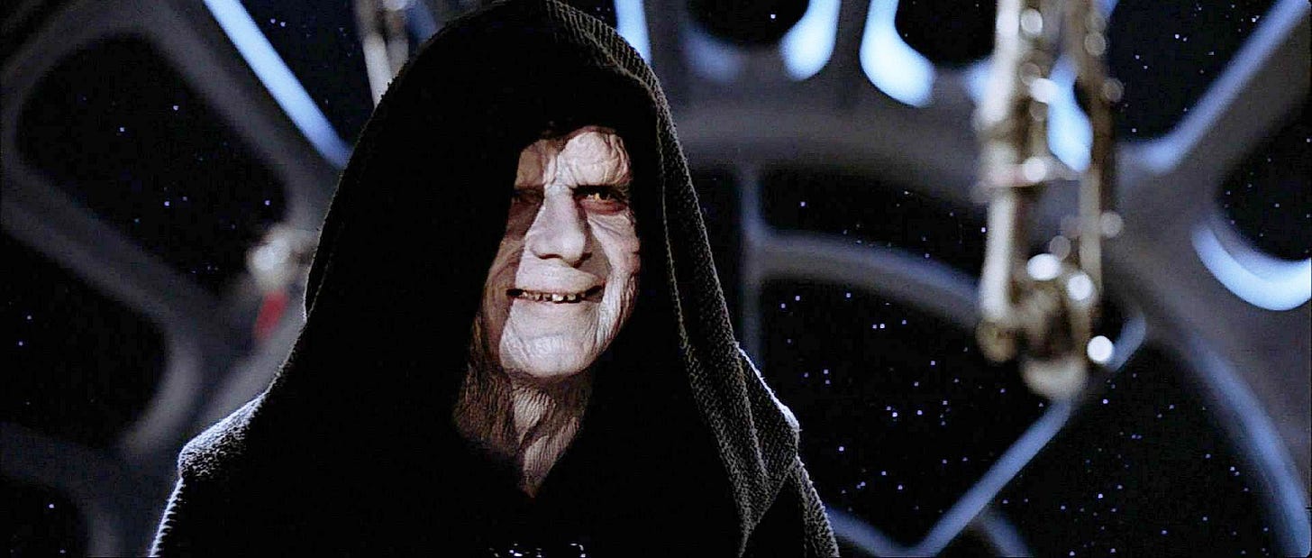 star wars - Why did Darth Sidious wear a cloak? - Science Fiction & Fantasy  Stack Exchange