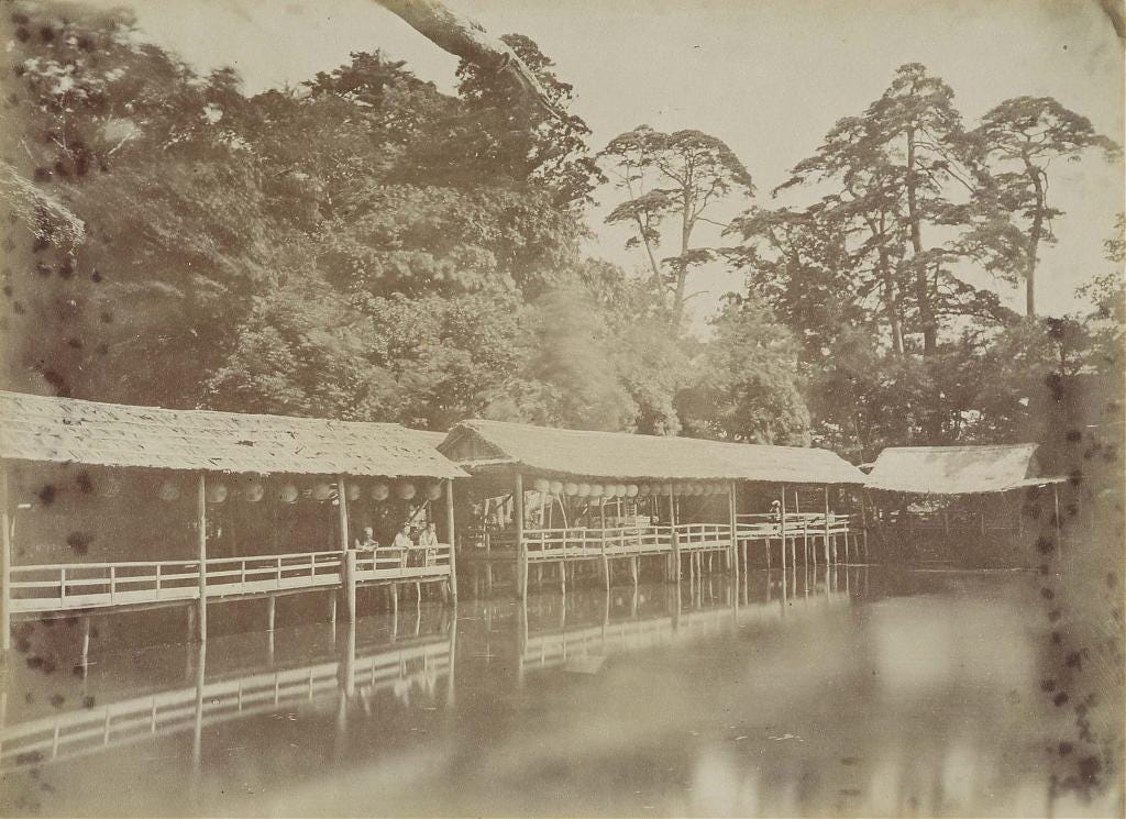 Albumen print of Jūnisō Pond ca. 1860s
