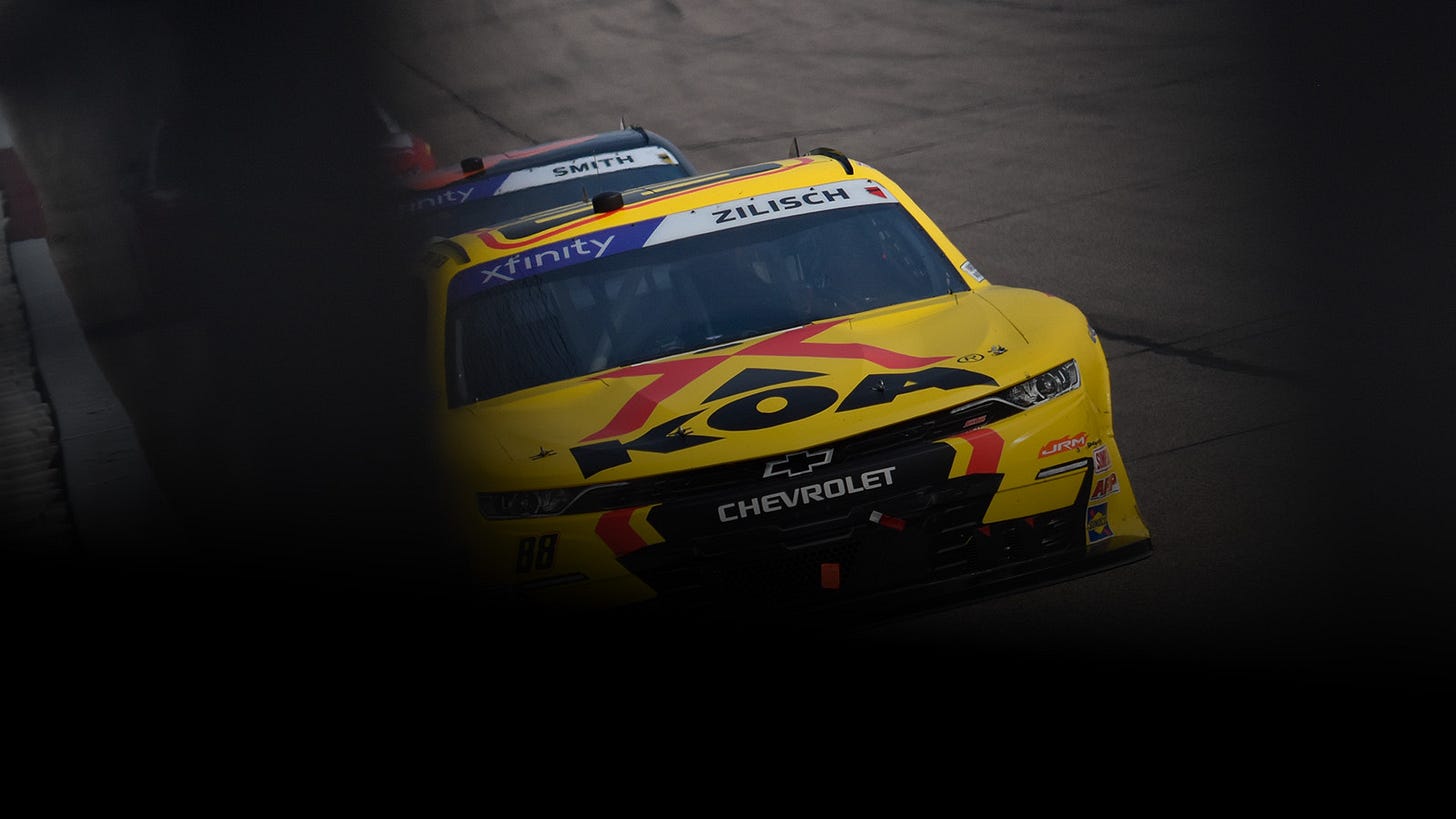 Kampgrounds of America returns to JR Motorsports in 2026 as a one-race primary sponsor for Connor Zilisch, and full-season associate sponsor of multiple cars. Kampgrounds of America returns to JR Motorsports in 2026 as a one-race primary sponsor for Connor Zilisch, and full-season associate sponsor of multiple cars.