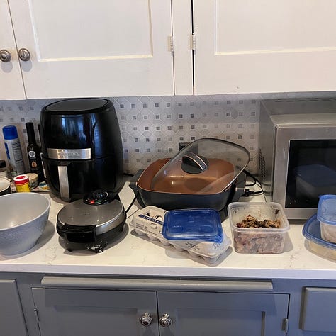 stuffing, mashed potatoes, turkey, waffle iron, waffle